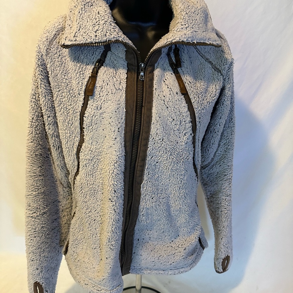 Kuhl Womens Flight High Pile Sherpa Fleece Jacket Size S Stone Hooded Outdoors